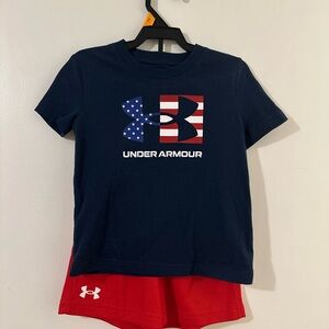 Under Armour Patriotic Blue and Red Short Sleeve Tee